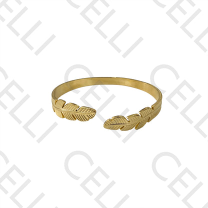 不锈钢手链 - 羽毛