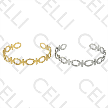 Steel Bracelet - Crosses and Ovals
