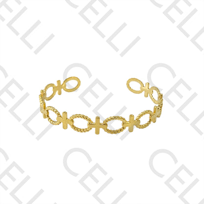 Steel Bracelet - Crosses and Ovals