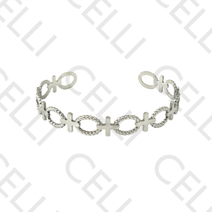 Steel Bracelet - Crosses and Ovals
