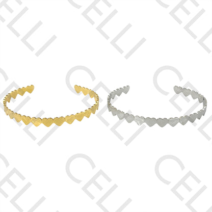 Pulsera de acero - corazones