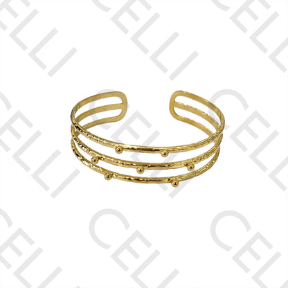 Bracelete de Aço - triplo com bolinhas