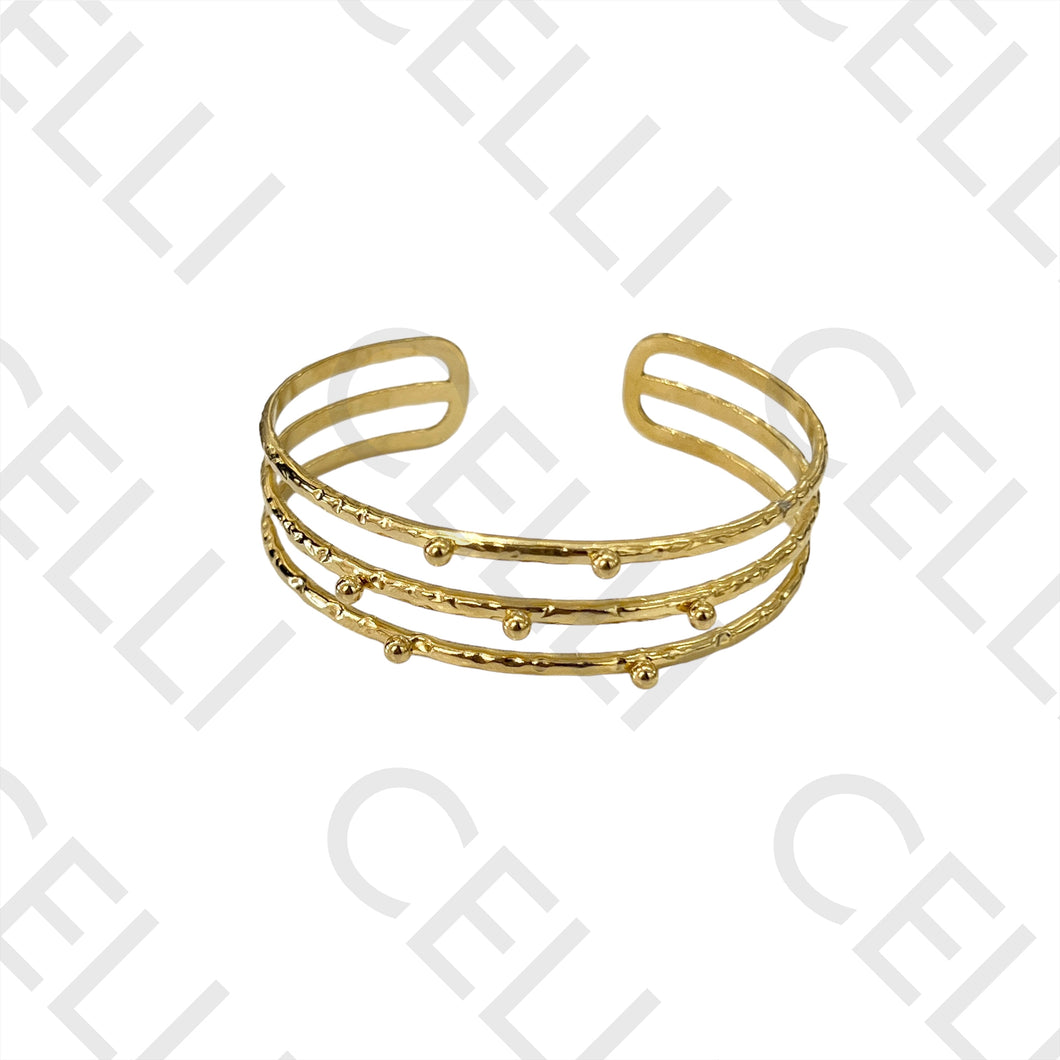 Pulsera de acero - triple con lunares