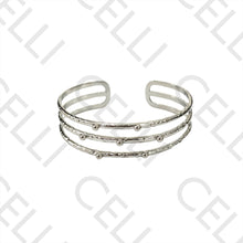 Cargar imagen en el visor de la galería, Pulsera de acero - triple con lunares
