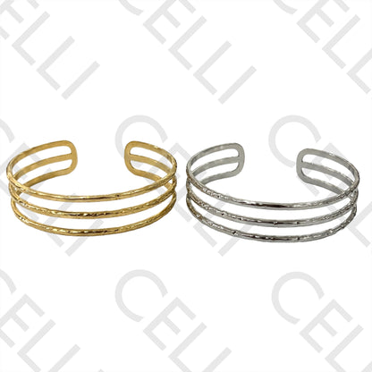 Bracelete de Aço - triplo detalhado