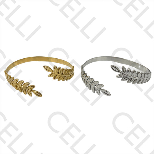 Bracelete de Aço - folhas