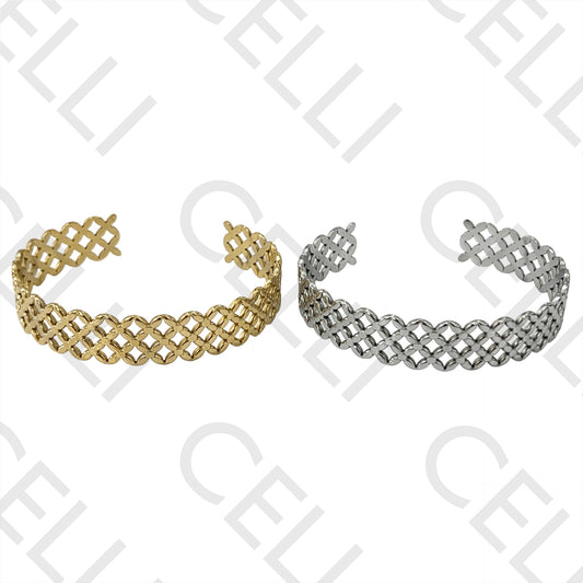 Bracelete de Aço - flores X