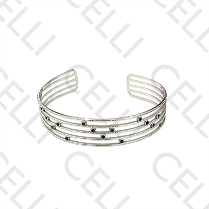 Pulsera de acero - negro brillante