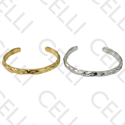 Bracelete de Aço Grosso - detalhado martelado