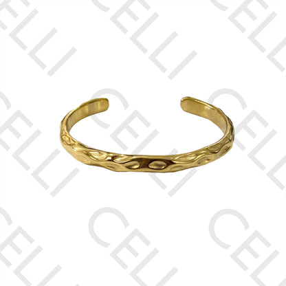 Bracelete de Aço Grosso - detalhado martelado