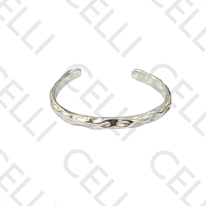 Bracelete de Aço Grosso - detalhado martelado