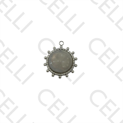 Steel Medal with Natural Stone - Round