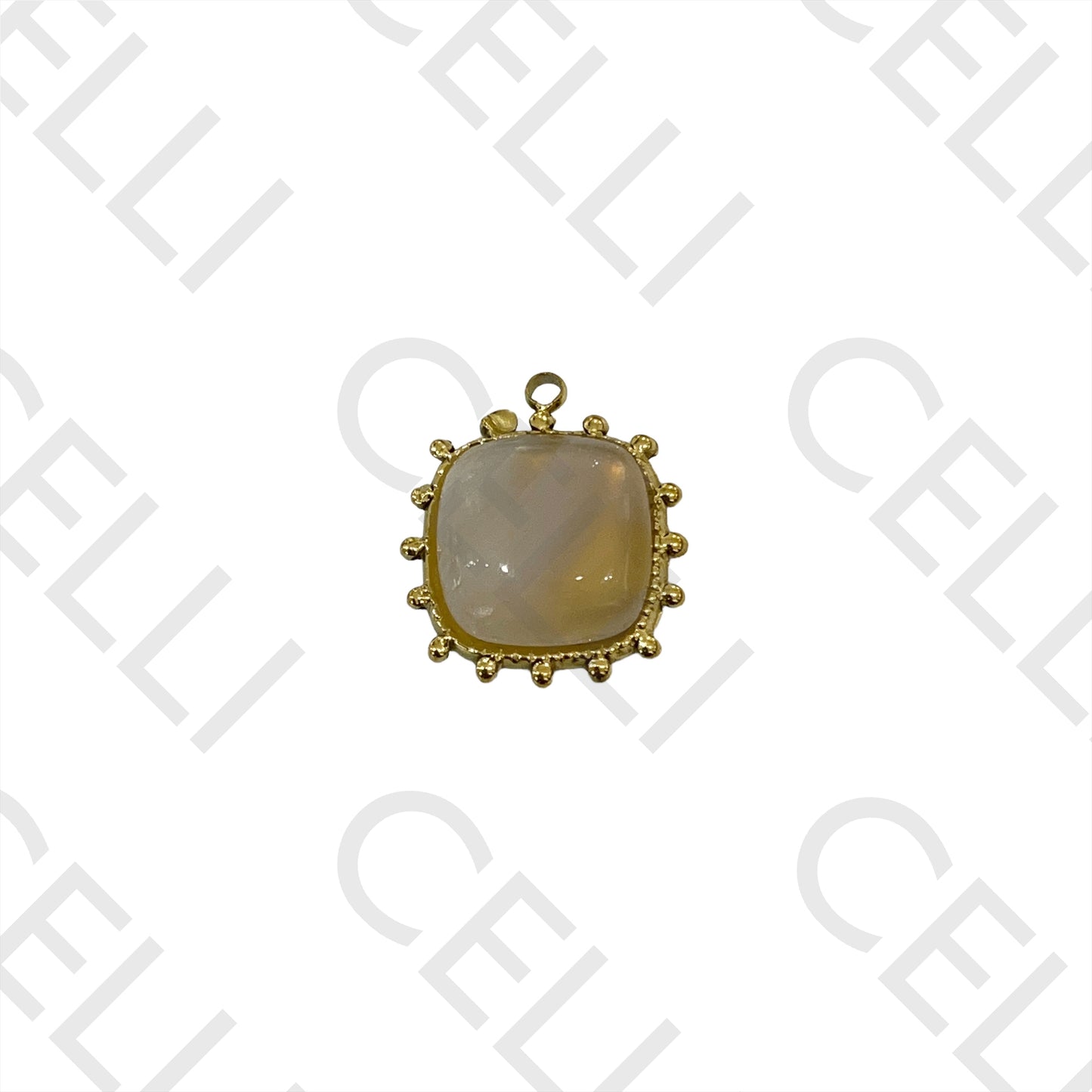 天然石不锈钢奖章 - 方形