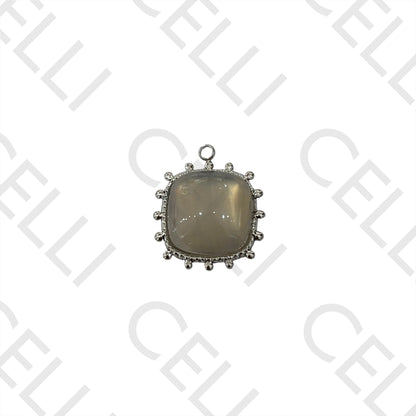 天然石不锈钢奖章 - 方形