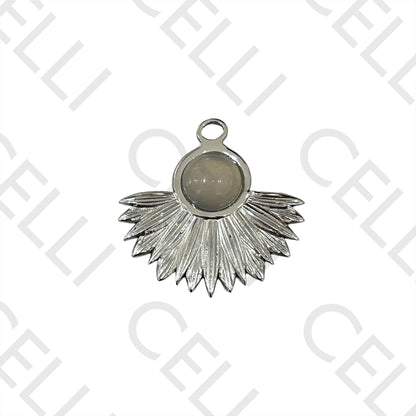 不锈钢天然石奖章 - 花/叶