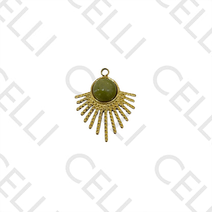 Medalla de Acero con Piedra Natural