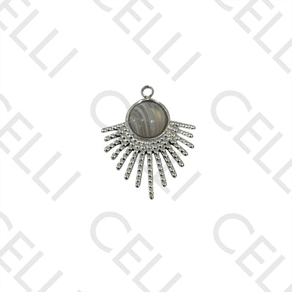 Medalla de Acero con Piedra Natural