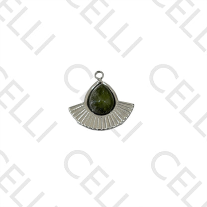 Medalla de Acero con Piedra Natural