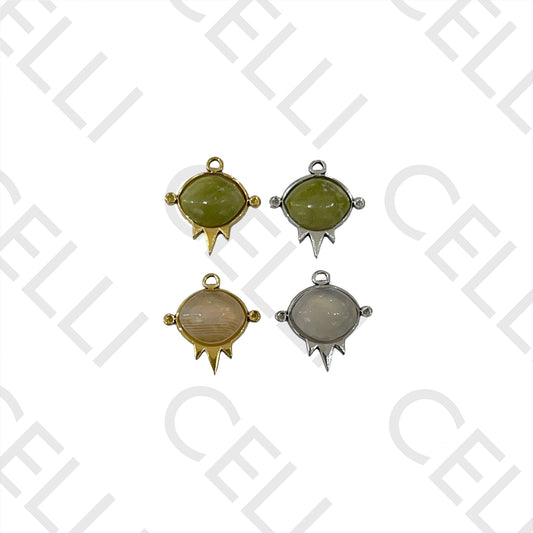 Medalha de Aço com Pedra Natural