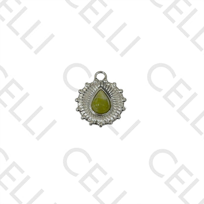 Medalha de Aço com Pedra Natural