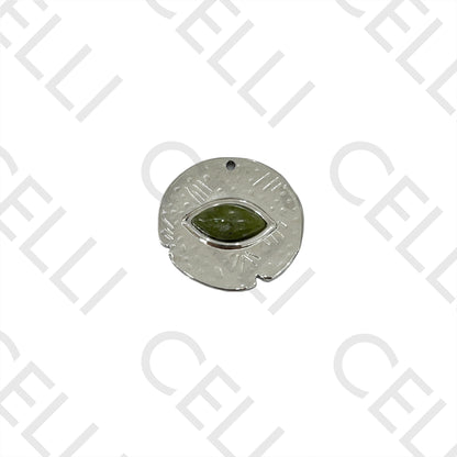 天然石不锈钢奖章 - 眼形