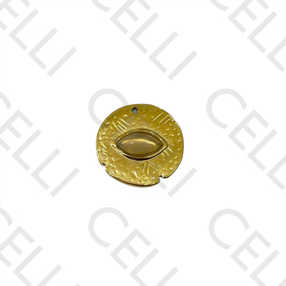 天然石不锈钢奖章 - 眼形