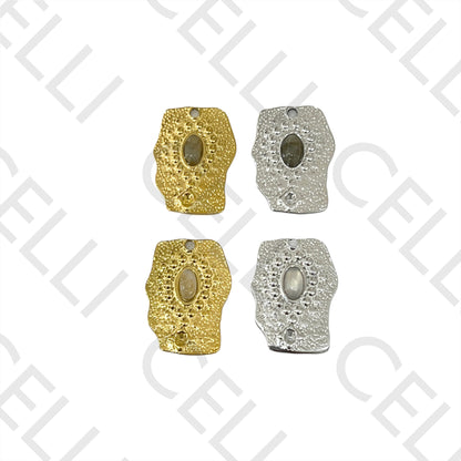 STEEL MEDAL WITH NATURAL STONE