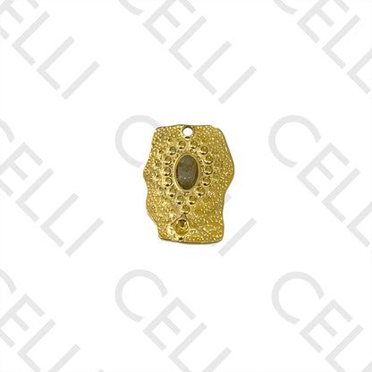 STEEL MEDAL WITH NATURAL STONE