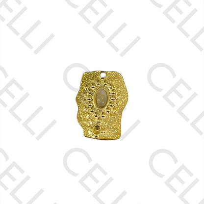 STEEL MEDAL WITH NATURAL STONE