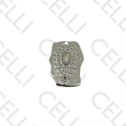 STEEL MEDAL WITH NATURAL STONE