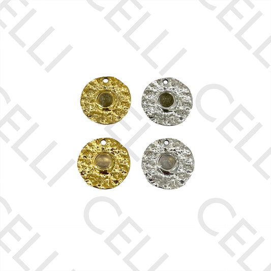 Medalha de Aço com Pedra Natural