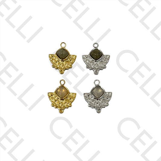 Medalha de Aço com Pedra Natural