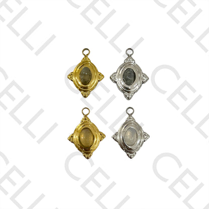 Medalla de Acero con Piedra Natural