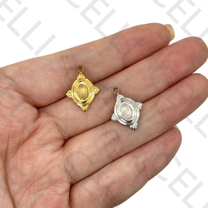 Medalla de Acero con Piedra Natural