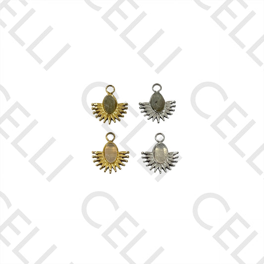 Medalha de Aço com Pedra Natural