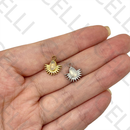 Medalla de Acero con Piedra Natural