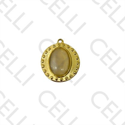 Medalla de Acero con Piedra Natural