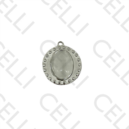 Medalla de Acero con Piedra Natural