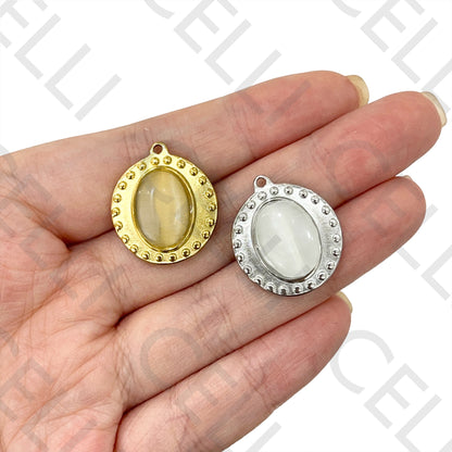 Medalla de Acero con Piedra Natural