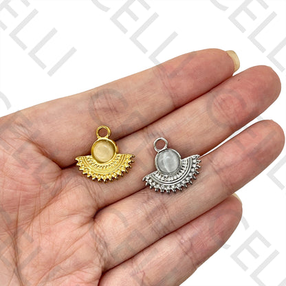 Medalla de Acero con Piedra Natural