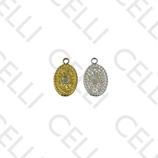 Medalha de Aço com Pedra Natural