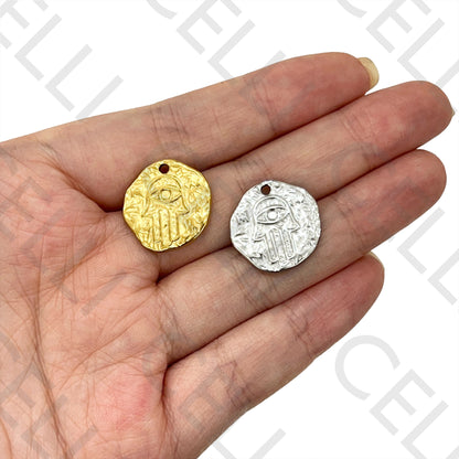 Medalla de Acero - Mano de Fátima con ojo