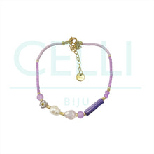 Cargar imagen en el visor de la galería, Collar/Pulsera de acero con piedra natural, perlas de agua dulce y cuentas miyuki
