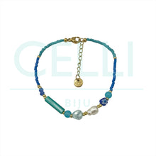 Cargar imagen en el visor de la galería, Collar/Pulsera de acero con piedra natural, perlas de agua dulce y cuentas miyuki
