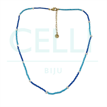 Colar / Pulseira de Aço com pérolas de água doce e missangas miyuki