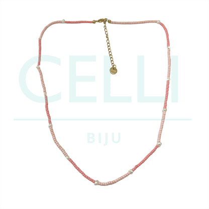 Colar / Pulseira de Aço com pérolas de água doce e missangas miyuki