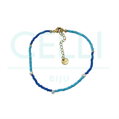 Colar / Pulseira de Aço com pérolas de água doce e missangas miyuki