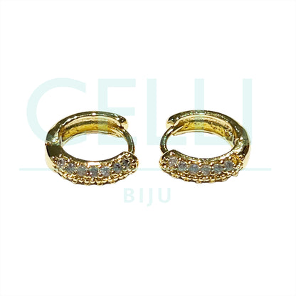 Brinco de Ródio com Zircônias - argola colorida