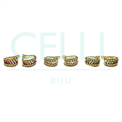 Brinco de Ródio com Zircônias