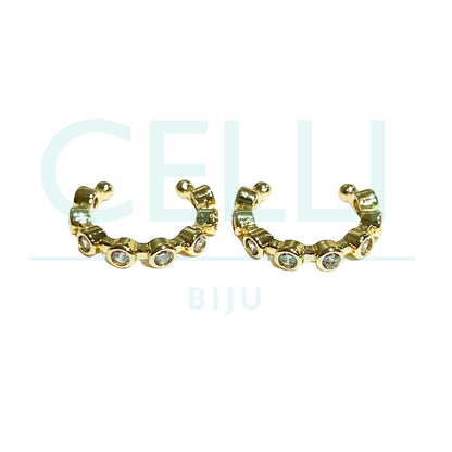 Earcuff de Ródio com Zircônias
